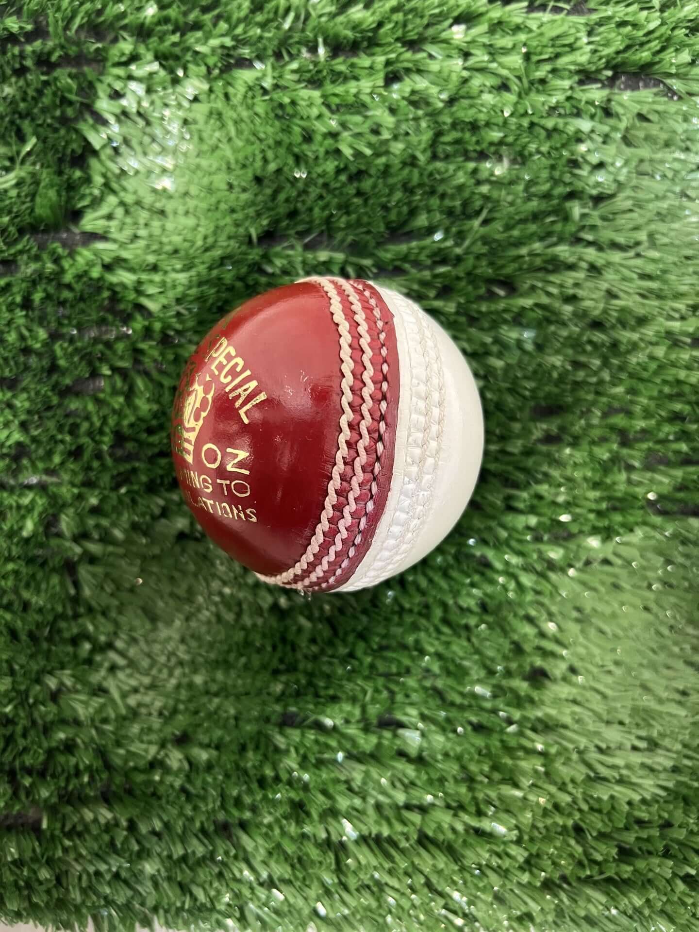 AJ League Special Training Cricket Ball - 4.75ozs (Red/White)