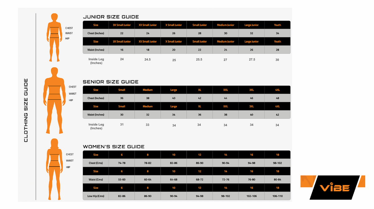 Ultimate Clothing Size Guide for Perfect Fit – AJ Sports