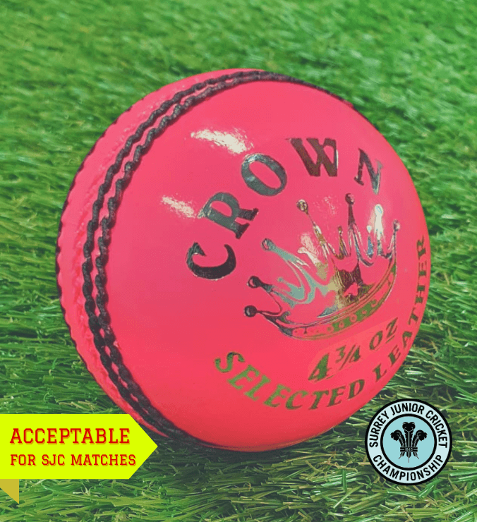 Surrey - AJ Crown Junior Cricket Ball - 4.75ozs (Pink)