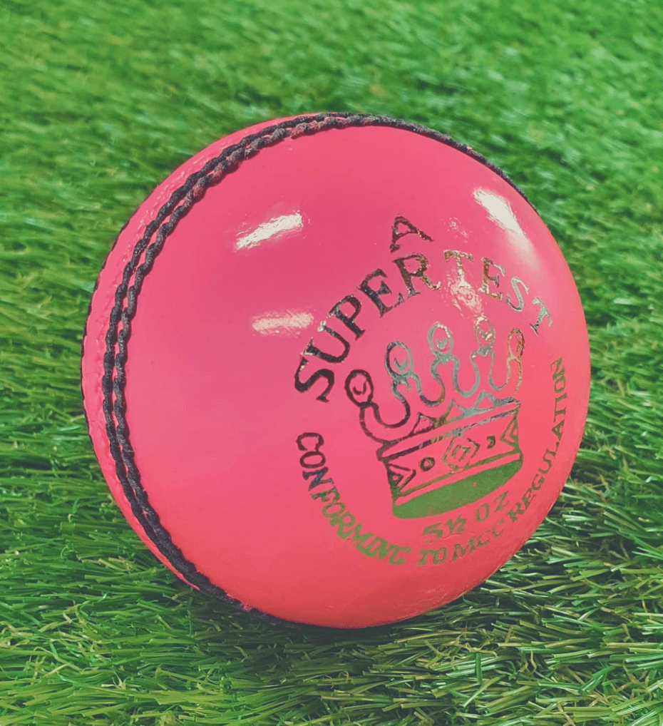 AJ Super Test Cricket Ball - 5.5ozs (Pink)