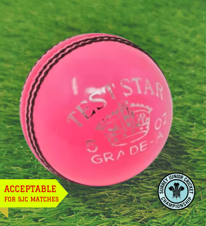 Surrey - AJ Test Star Womens Cricket Ball - 5ozs (Pink)